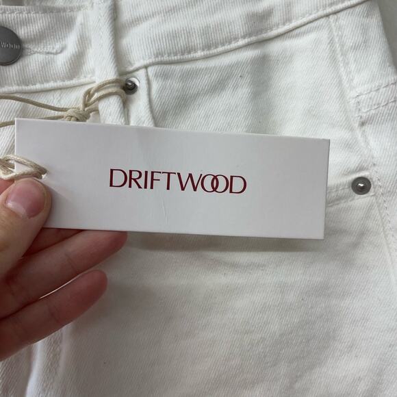 NWT Driftwood Jeans White Denim Size 25 0 High Rise Solid White Straight Leg - Picture 5 of 7